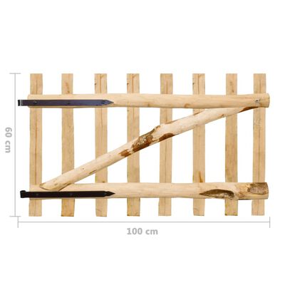 vidaXL Portillon simple de clôture Bois de noisetier 100x60 cm