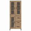 vidaXL Haut Armoire Montage mural Ch&ecirc;ne artisanal 69,5 x 34 x 180 cm