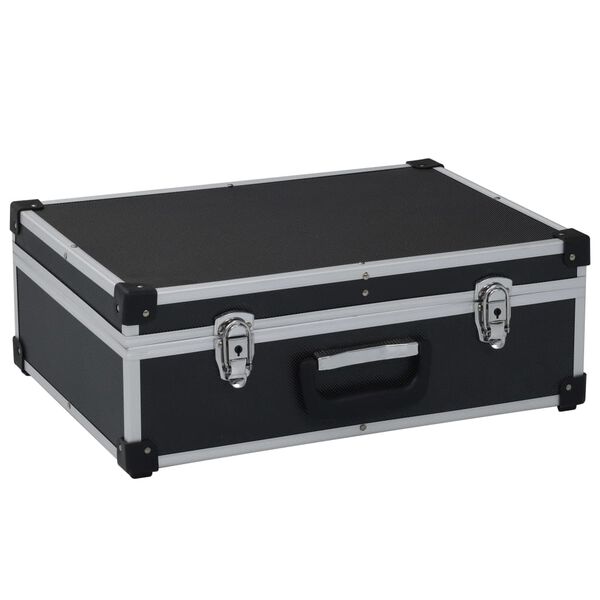 vidaXL Valise &agrave; outils 46 x 33 x 16 cm Noir Aluminium