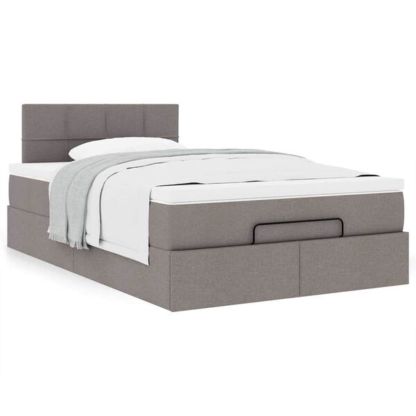 VidaXL Cadre de lit ottoman avec matelas taupe 120x190 cm tissu