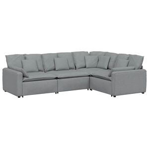 vidaXL Canap&eacute; modulable avec coussins en tissu gris clair