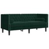 vidaXL Canapé Chesterfield avec traversins 2 places vert foncé velours