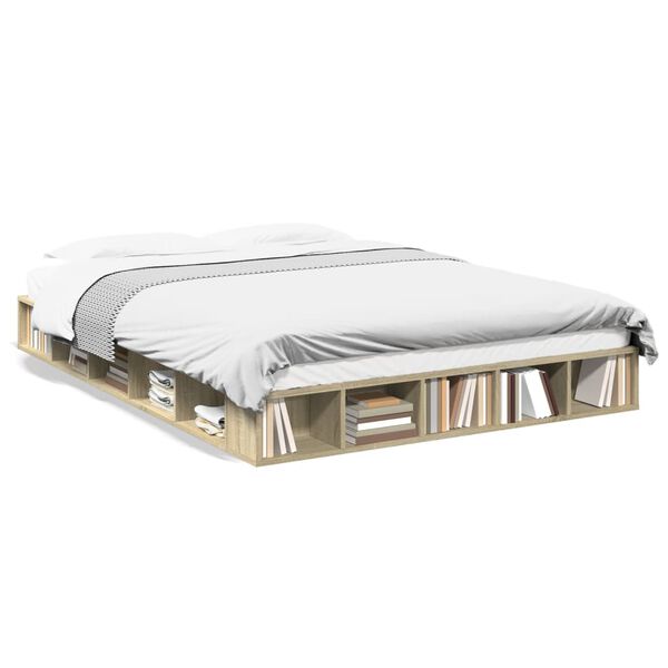 vidaXL Cadre de lit sans matelas chêne sonoma 160x200 cm