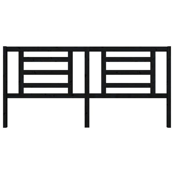 vidaXL T&ecirc;te de lit Noir 206x4x100 cm Bois de pin massif
