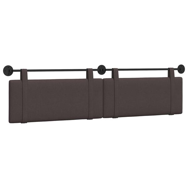 vidaXL T&ecirc;te de lit suspendue Uni Marron fonc&eacute; 210 x 55 x 5 cm tissu