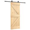 vidaXL Porte coulissante Naturel et noir 85 x 210 cm