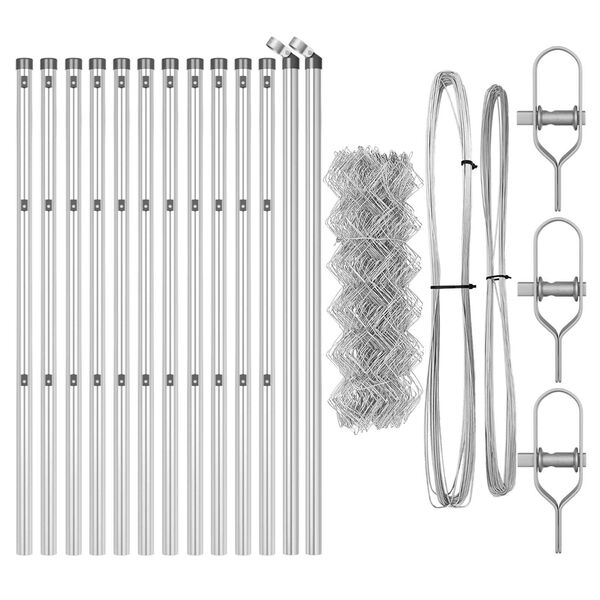 vidaXL Poteau de cl&ocirc;ture. Argent&eacute; 25 x 0,8 m (mailles de 40 x 40 mm)
