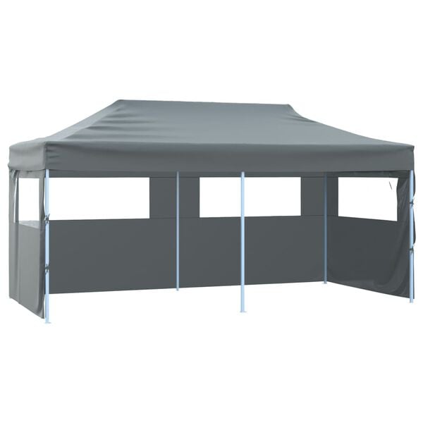 vidaXL Tente de r&eacute;ception pliable avec 4 parois 3x6 m Acier Anthracite