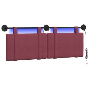 vidaXL T&ecirc;te de lit suspendue Bordeaux Tissu
