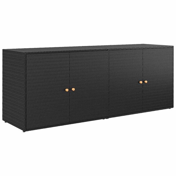 vidaXL Armoire de rangement de jardin Noir 198x55,5x80 cm R&eacute;sine tress&eacute;e