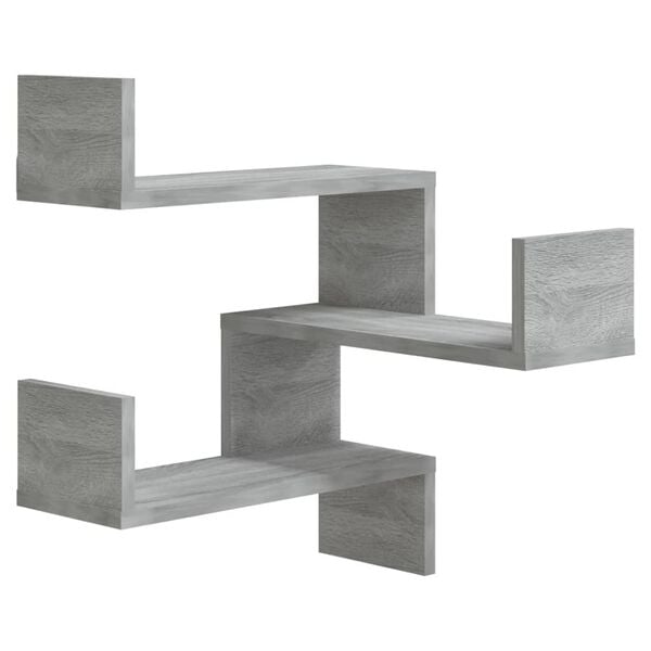 vidaXL Étagère d'angle murale Sonoma gris 40x40x50cm Bois d'ingénierie