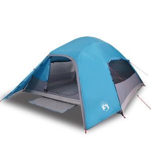 vidaXL Tente de camping &agrave; d&ocirc;me 4 personnes bleu imperm&eacute;able