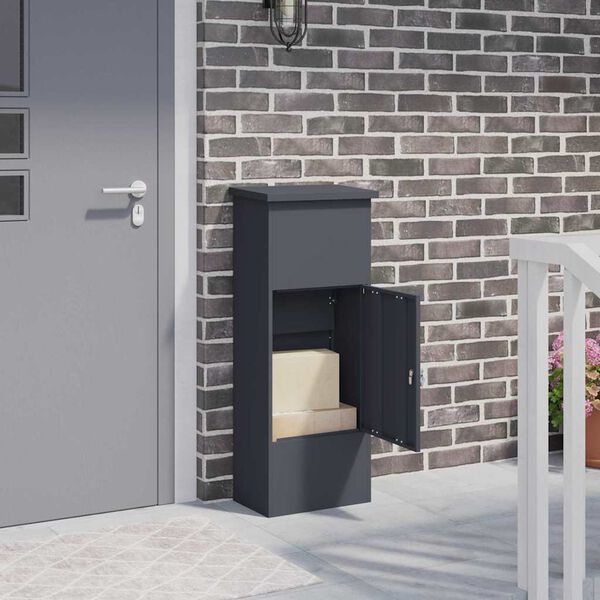 vidaXL Bo&icirc;te de d&eacute;p&ocirc;t de colis Anthracite 44,5 x 29 x 110,5 cm Acier