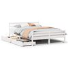 vidaXL Cadre de lit sans matelas blanc 150x200 cm bois de pin massif