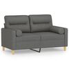 vidaXL Canap&eacute; 2 places avec oreillers gris fonc&eacute; 120 cm tissu