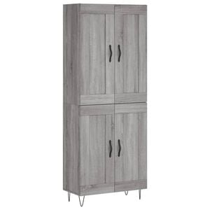 vidaXL Buffet haut Sonoma gris 69,5x34x180 cm Bois d'ing&eacute;nierie