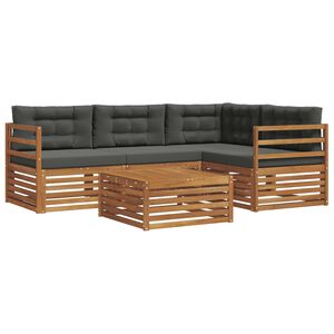 vidaXL Ensemble de canap&eacute;s d'ext&eacute;rieur 5 pcs Naturel et Anthracite