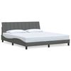 vidaXL Cadre de lit sans matelas Hanko gris fonc&eacute; 180x200 cm tissu