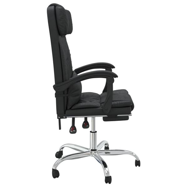 vidaXL Fauteuil de massage inclinable de bureau Noir Similicuir