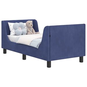 vidaXL Cadre de lit pour tout-petit avec t&ecirc;te de lit Bleu police