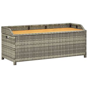 vidaXL Banc de rangement de jardin 120 cm R&eacute;sine tress&eacute;e Gris