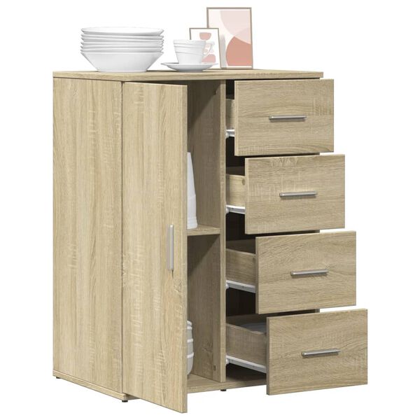 vidaXL Buffet ch&ecirc;ne sonoma 59x39x80 cm bois d'ing&eacute;nierie