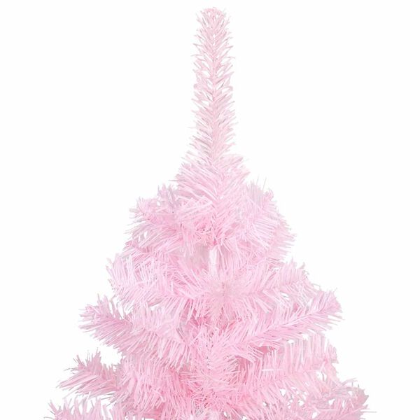 vidaXL Arbre de No&euml;l artificiel pr&eacute;-&eacute;clair&eacute; et boules rose 120 cm PVC