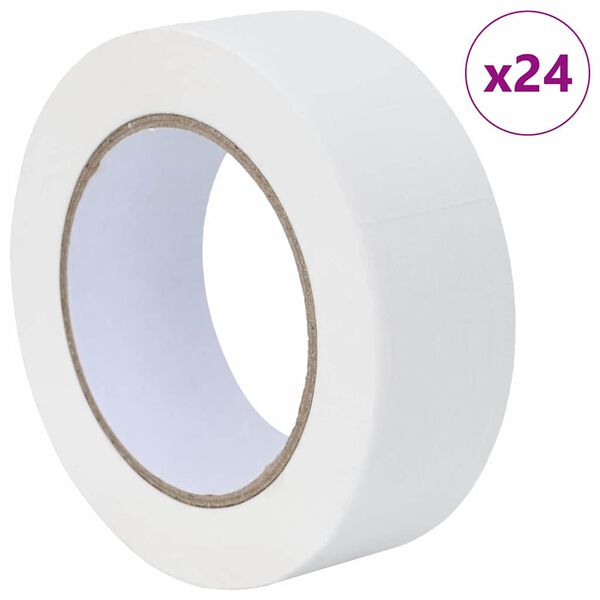 vidaXL Rubans de masquage pour peintre 24 pcs Blanc 38mm x 50m Papier