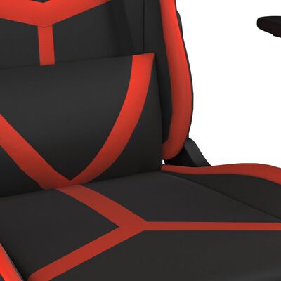 vidaXL Chaise de jeu de massage Noir et rouge Similicuir