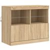 vidaXL Buffet avec lumières LED chêne sonoma 81x37x67 cm