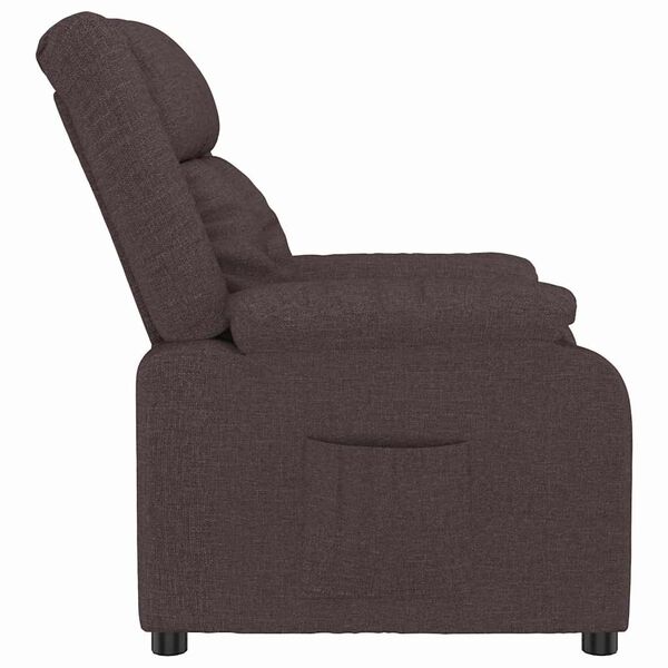 vidaXL Fauteuil inclinable Marron fonc&eacute; 82 x 93 x 96 cm tissu