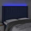 vidaXL T&ecirc;te de lit &agrave; LED Bleu 147x16x118/128 cm Tissu
