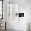 vidaXL Pare baignoire &agrave; 3 volets r&eacute;tractables 141 x 132 cm