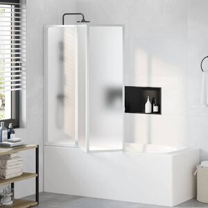 vidaXL Pare baignoire &agrave; 3 volets r&eacute;tractables 141 x 132 cm