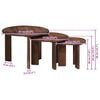 vidaXL Tables basses gigognes 3 pcs Marron fonc&eacute; Bois de mangue massif