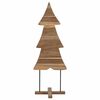 vidaXL Sapin de Noël avec support Marron 90 cm Bois de teck solide