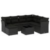 vidaXL Salon de jardin 8 pcs avec coussins noir r&eacute;sine tress&eacute;e