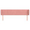 vidaXL Tête de lit avec oreilles Rose 183x23x78/88 cm Velours