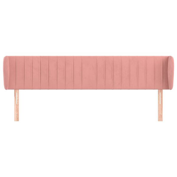 vidaXL Tête de lit avec oreilles Rose 183x23x78/88 cm Velours