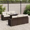 vidaXL Salon de jardin avec coussins 7 pcs marron r&eacute;sine tress&eacute;e