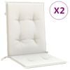 vidaXL Coussins de chaise &agrave; dossier bas lot de 2 cr&egrave;me m&eacute;lang&eacute; tissu