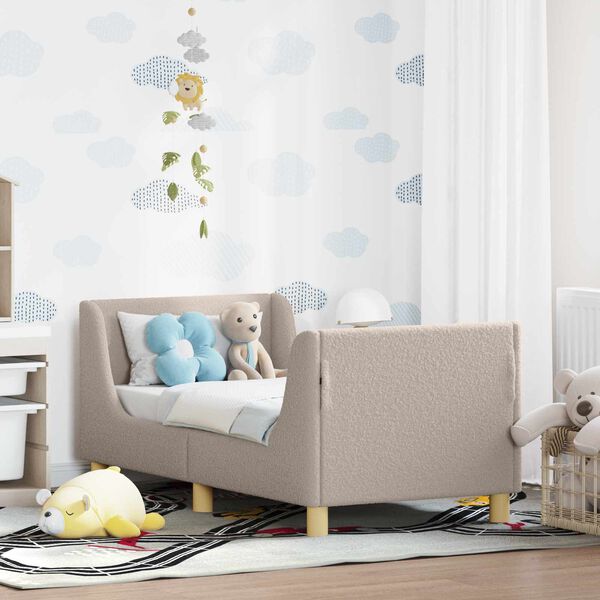 vidaXL Cadre de lit pour tout-petit avec t&ecirc;te de lit Gris clair