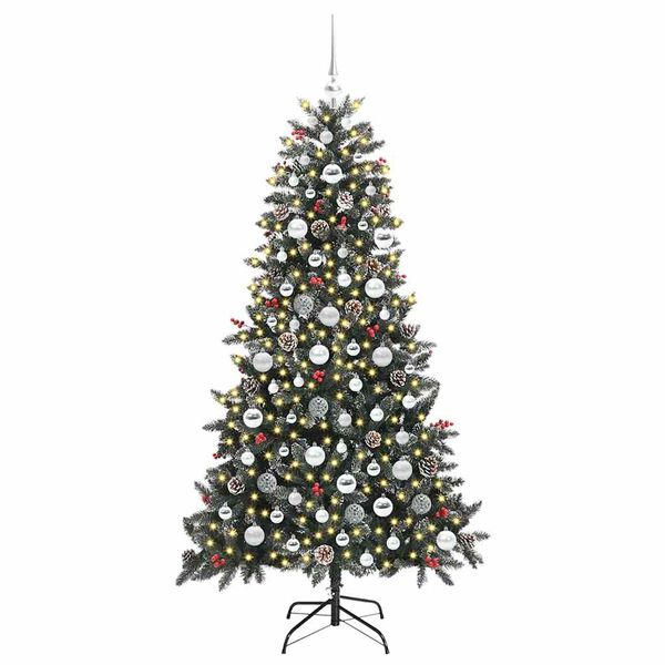 vidaXL Sapin de No&euml;l artificiel Vert 180 cm PVC, plastique et acier