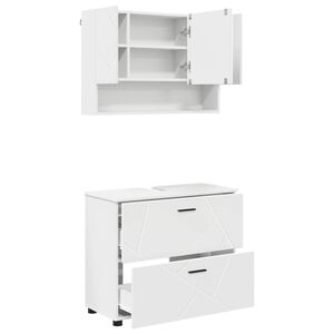 vidaXL Ensemble de mobilier de salle de bain 2 pc Blanc