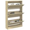 vidaXL Armoire &agrave; chaussures ch&ecirc;ne sonoma 80x21x125,5cm bois ing&eacute;nierie