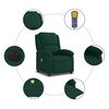 vidaXL Fauteuil inclinable de massage &eacute;lectrique vert fonc&eacute; velours