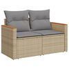 vidaXL Salon de jardin avec coussins 6pcs m&eacute;lange beige r&eacute;sine tress&eacute;e