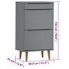 vidaXL Armoire à chaussures MOLDE Gris 59,5x35x103 cm Bois de pin
