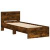 vidaXL Cadre de lit sans matelas avec t&ecirc;te de lit ch&ecirc;ne fum&eacute; 90x190 cm