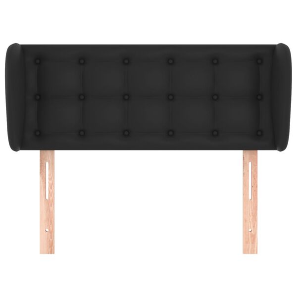 vidaXL T&ecirc;te de lit avec oreilles Noir 103x23x78/88 cm Similicuir
